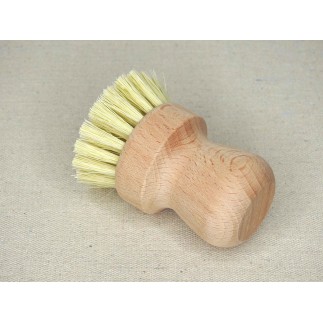 Brosse à casserole en bois et sisal