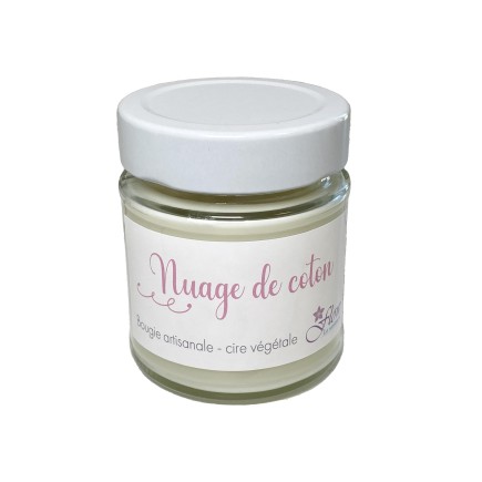 Bougie "Nuage de coton"  artisanale végétale - Parfum de Grasse
